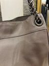Coach taupe/grey grained leather slouchy handbag