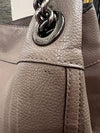 Coach taupe/grey grained leather slouchy handbag