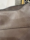 Coach taupe/grey grained leather slouchy handbag
