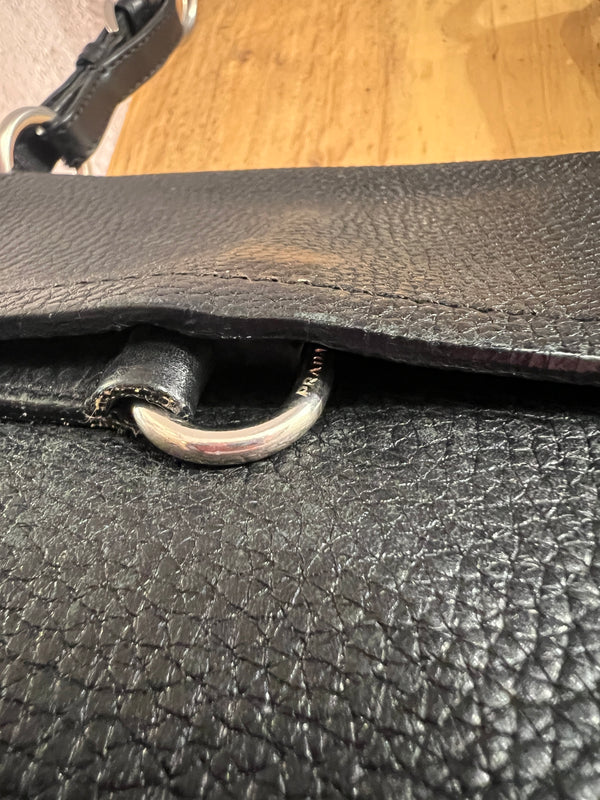 Prada black grain leatherhandbag