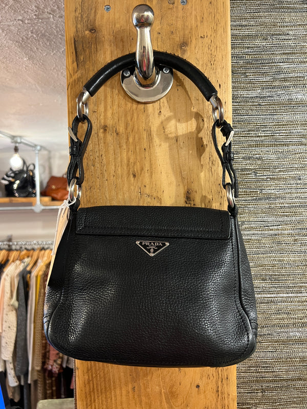 Prada black grain leatherhandbag