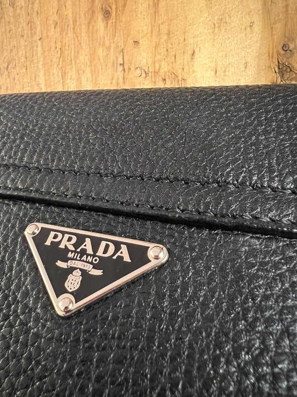 Prada black grain leatherhandbag