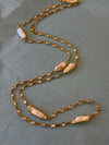 Gold Plated Long Pearl & Crystal Necklace