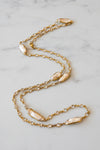 Gold Plated Long Pearl & Crystal Necklace