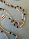 Bouton shaped Pearls & Amethyst/Rose Quartz Necklace