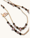 Bouton shaped Pearls & Amethyst/Rose Quartz Necklace
