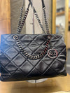 Russell and Bromley black leather quilted & chain handbag