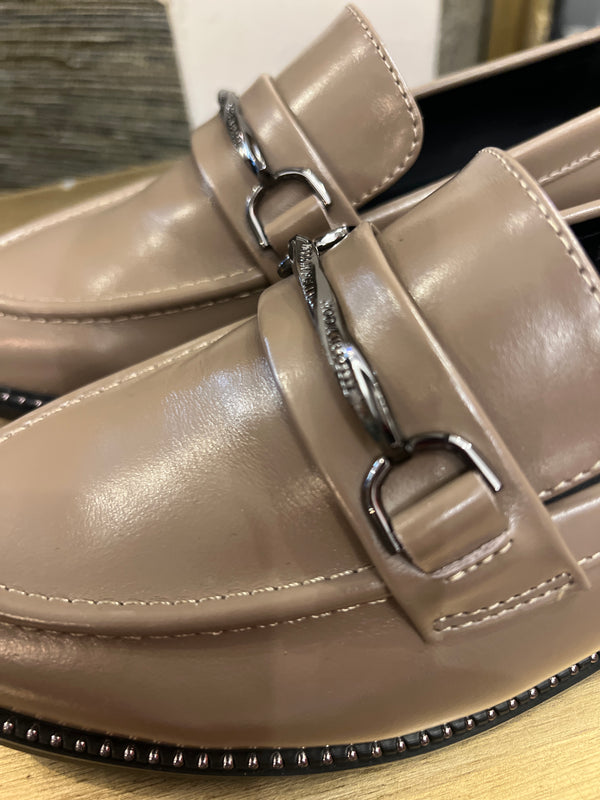 Moda in Pelle Olive green leather loafer size 39