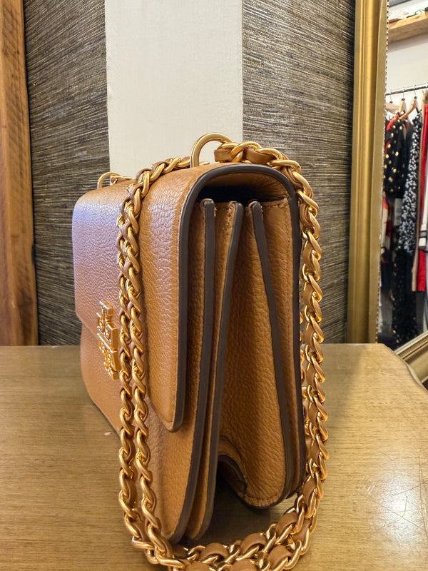 Tory Burch tan / gold chain handbag