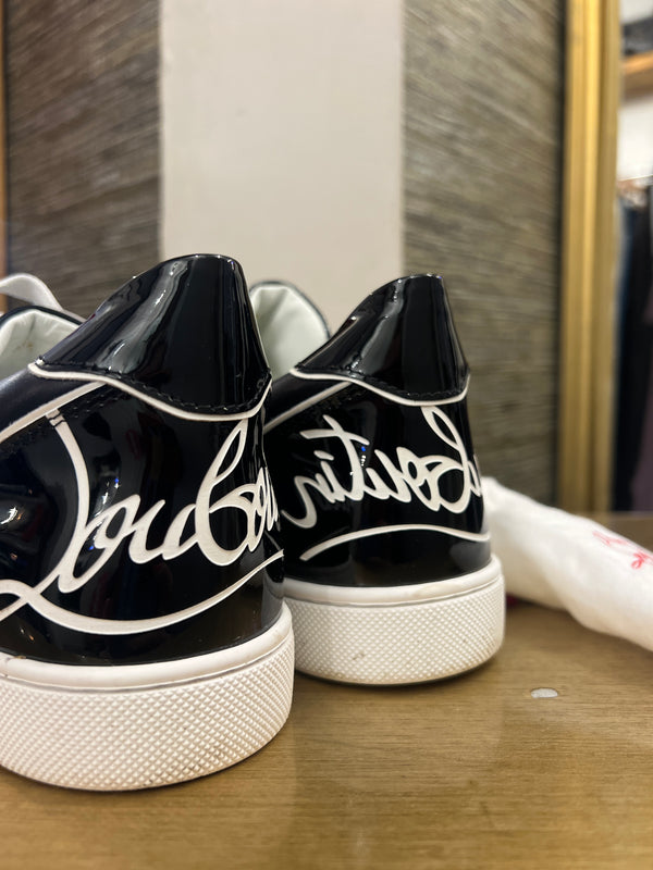 Louboutin black and white trainers 38.5