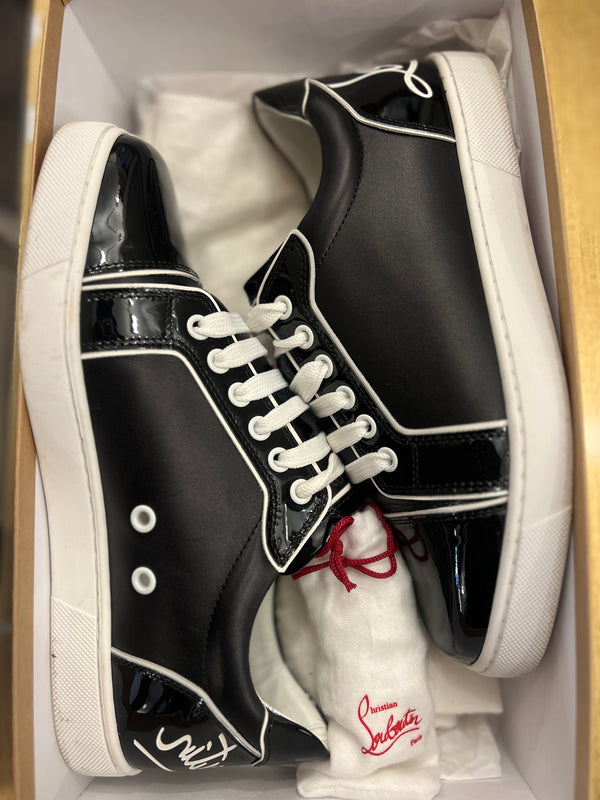 Louboutin black and white trainers 38.5