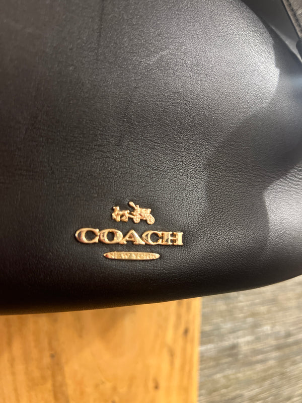 Coach black calf leather handbag