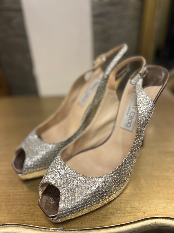Jimmy Choo gold heels size 40