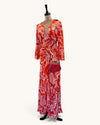 Rixo Coral Silk Long Sleeve Dress – Size Medium