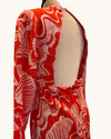 Rixo Coral Silk Long Sleeve Dress – Size Medium