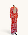 Rixo Coral Silk Long Sleeve Dress – Size Medium