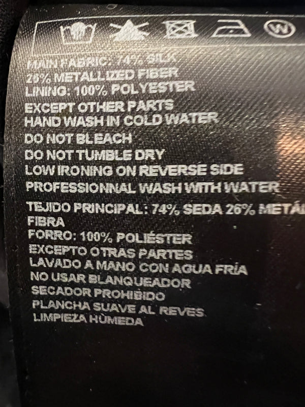 BA+SH silk silver foil ruffle dress size 1