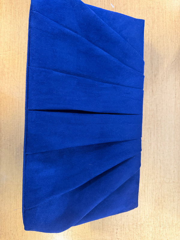 Parodox royal blue suede clutch bag