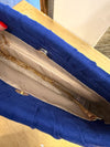 Parodox royal blue suede clutch bag
