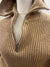 Hugo camel 3/4 zip knit Size small