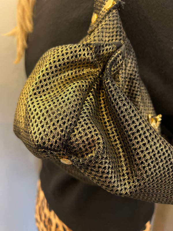 Vivienne Westwood gold weave/net small handbag.