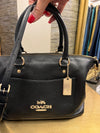 Coach black mini Emma pebble leather bag