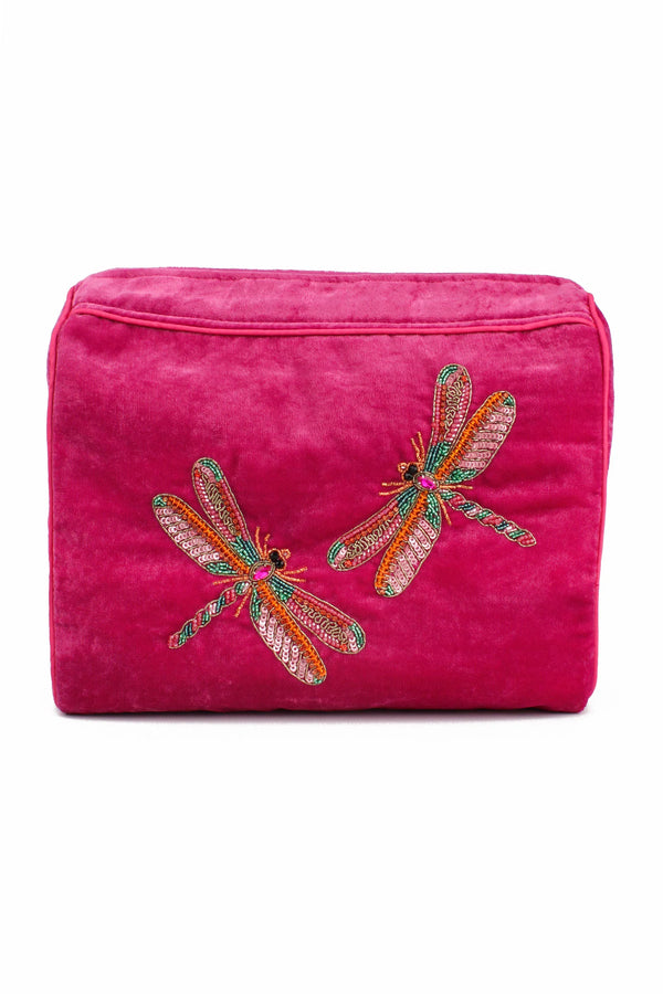 My Doris Pink Dragonfly Large Pouch/Make-up bag