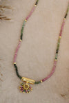 My Doris Multi Tourmaline & gold bead Necklace