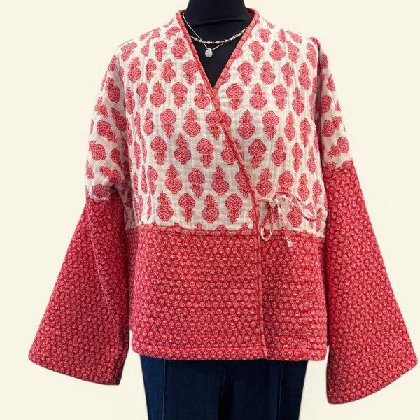 Brora Red & White Quilted Jacket – Size 12/14