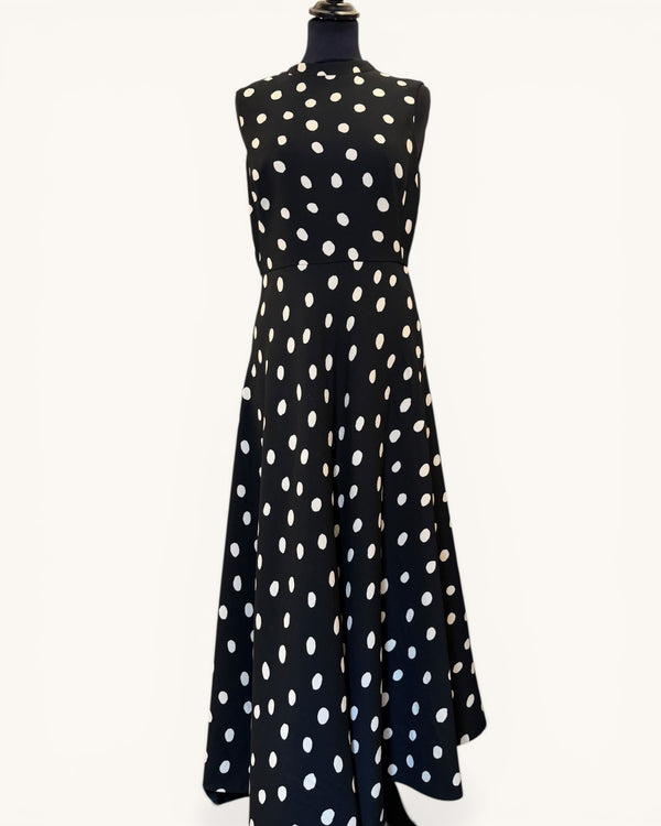 L K Bennett black/white spotty dress size 10