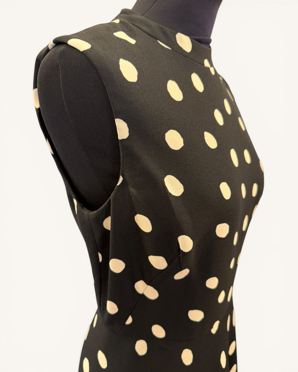 L K Bennett black/white spotty dress size 10