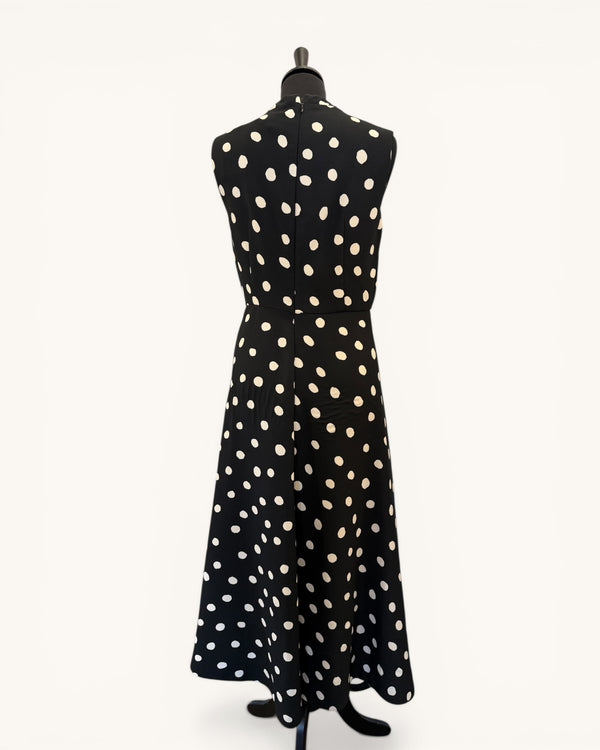 L K Bennett black/white spotty dress size 10