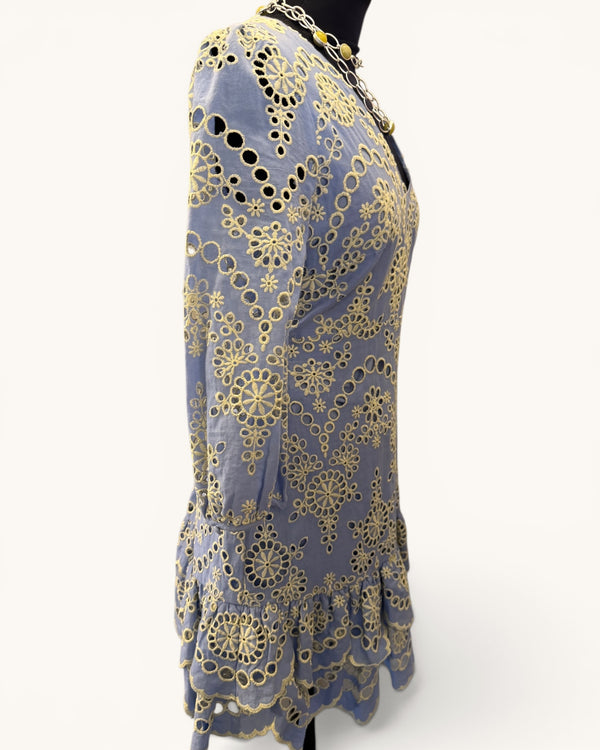 Mint velvet blue and lemon dress Size 12