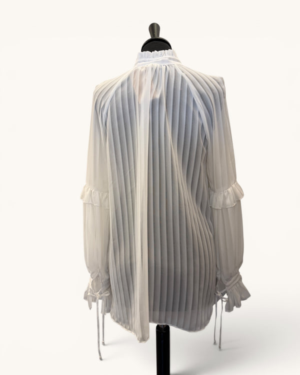 River island white pleated shirt Size 10