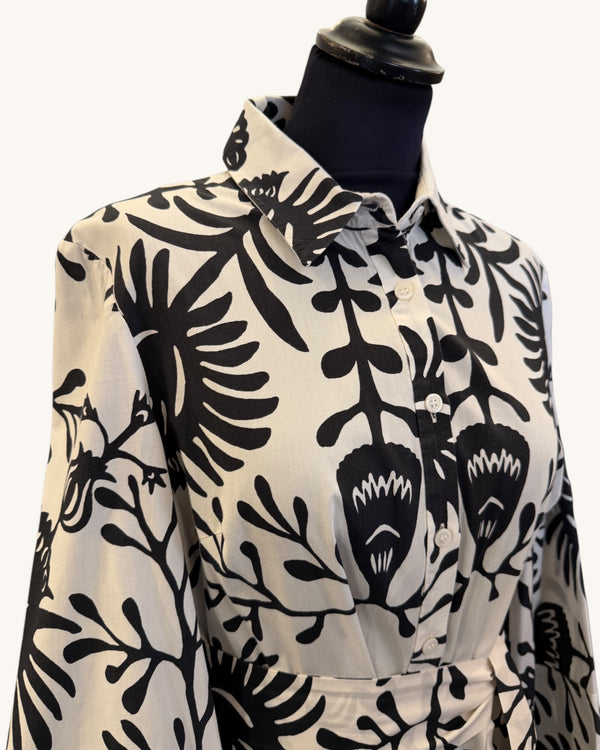 Zara black and white shirt dress size small