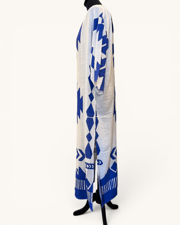 Zara Blue & White Kaftan Size S