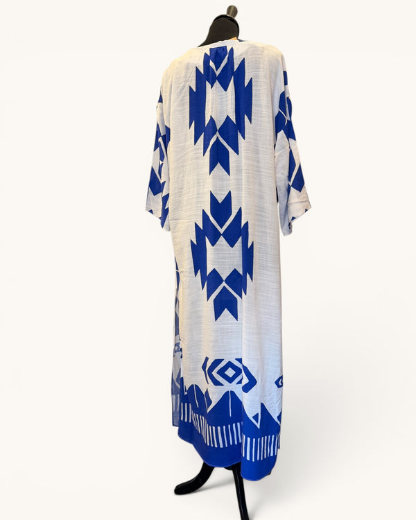 Zara Blue & White Kaftan Size S