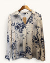 Emme cream/blue blouse size 10