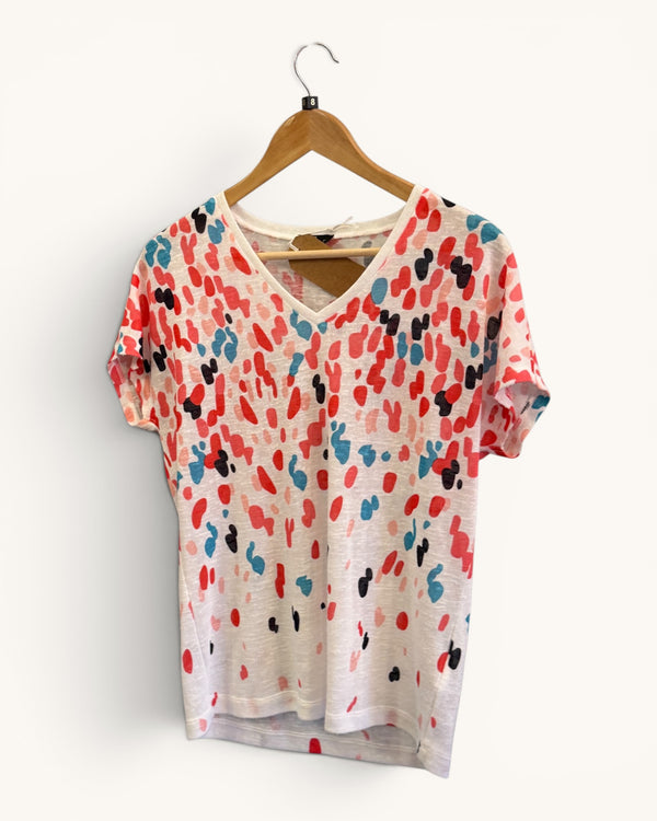 Marble Blue/red and pink spot t/shirt size 8