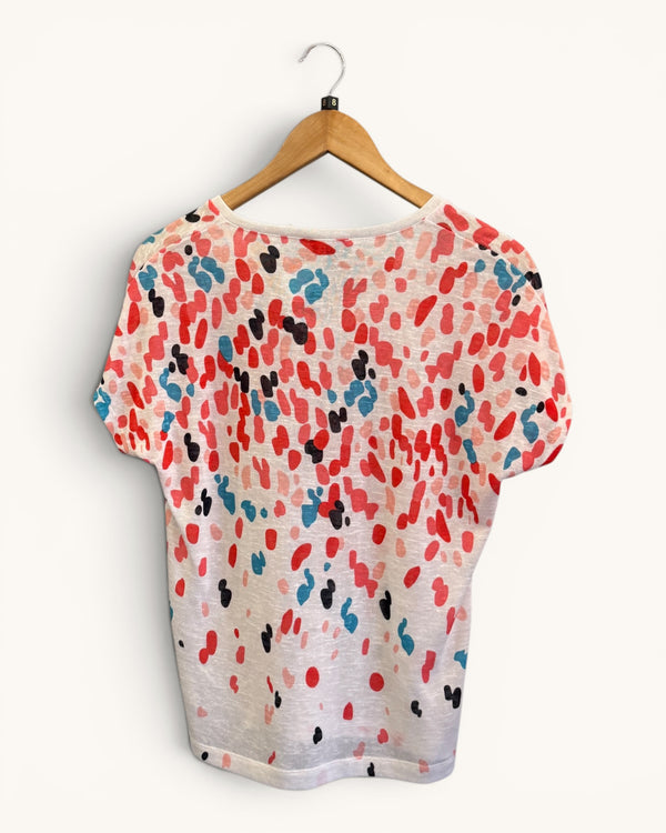Marble Blue/red and pink spot t/shirt size 8