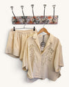 Layers cream shorts co-ord o/s 2134