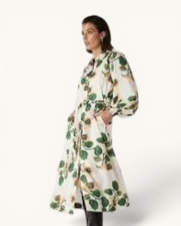 Cable cream/yellow floral shirt dress size 8