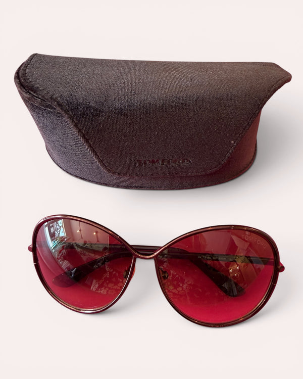 Tom Ford Iris Dark Brown & Gold Sunglasses