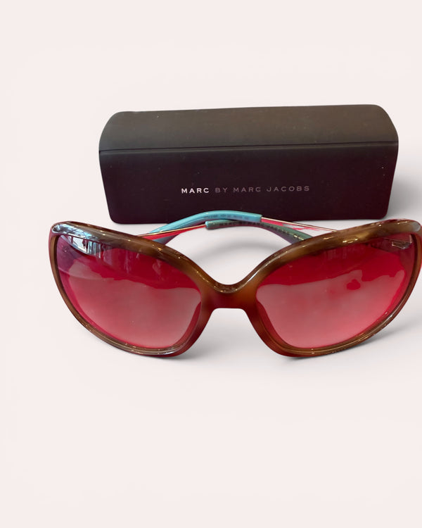 Marc Jacobs Retro Tortoiseshell Sunglasses with Green Arms