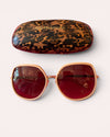 Ana Hickman Square Cream Sunglasses
