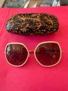 Ana Hickman Square Cream Sunglasses