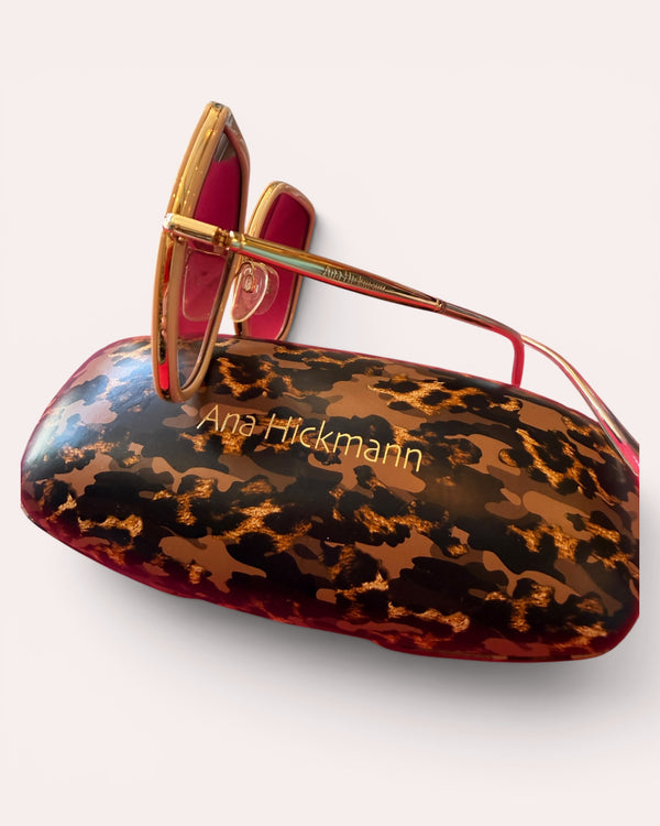 Ana Hickman Square Cream Sunglasses