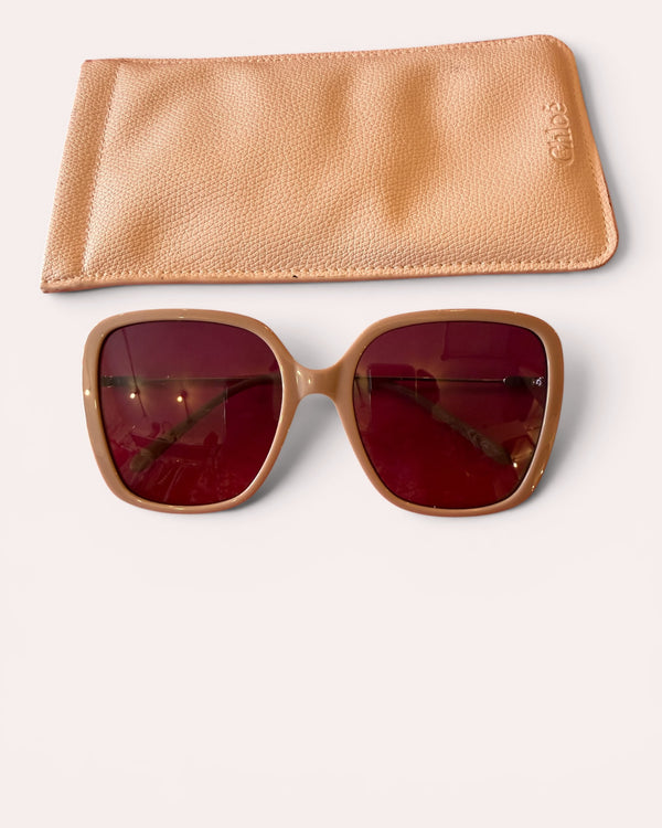 Chloe Marcie cream square sunglasses