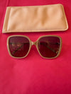 Chloe Marcie cream square sunglasses