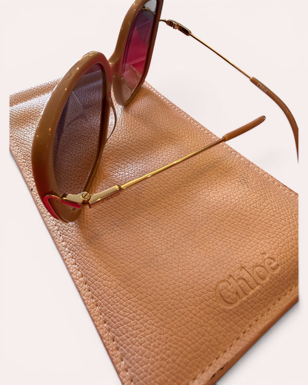 Chloe Marcie cream square sunglasses